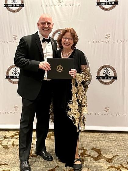 Dr. Linda Apple Monson and Gavin English, president of Steinway & Sons America